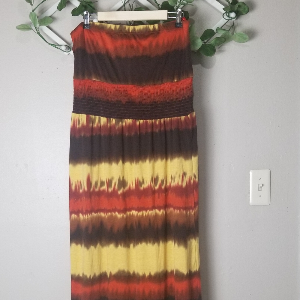 Jamie Nicole tie dye strapless maxi dress …